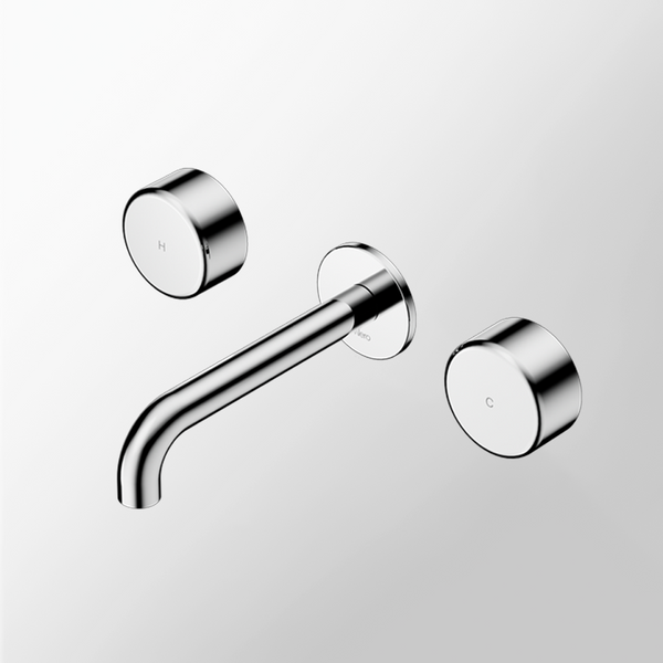 Nero Serenity Wall Basin Set 220mm Spout with Metal Handle Chrome