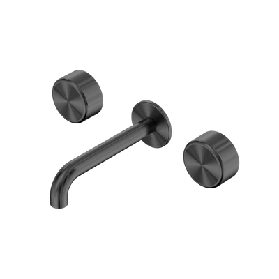 Serenity Wall Basin Set 220mm Spout with Metal Handle Gunmetal