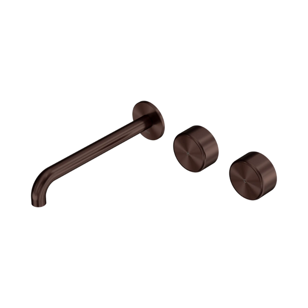 Nero Serenity Wall Basin Set 220mm Offset Spout with Metal Handle (Complete Kit) Rome Bronze