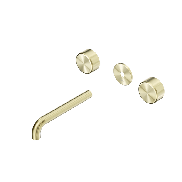 Nero Serenity Wall Basin Set 185mm Spout with Metal Handle (Trim Kit Only) Brushed Gold