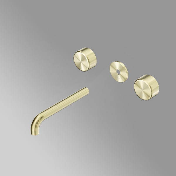 Nero Serenity Wall Basin Set 185mm Spout with Metal Handle (Trim Kit Only) Brushed Gold