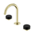 Nero Serenity Basin Set Arc Spout With Marquina Black Handle Brushed Gold