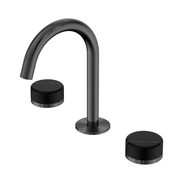 Nero Serenity Basin Set Arc Spout With Marquina Black Handle Gunmetal