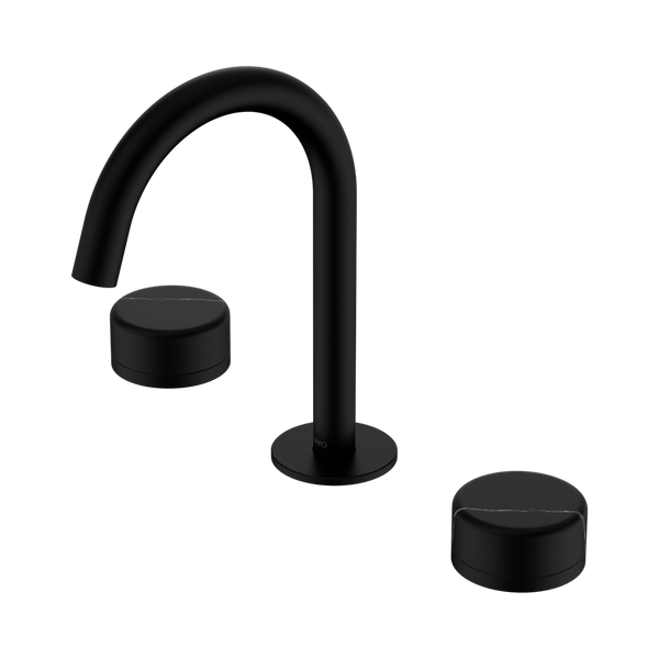 Nero Serenity Basin Set Arc Spout With Marquina Black Handle Matte Black