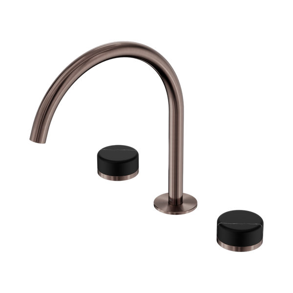 Nero Serenity Bath/Kitchen Set Arc Spout With Marquina Black Handle Brushed Bronze