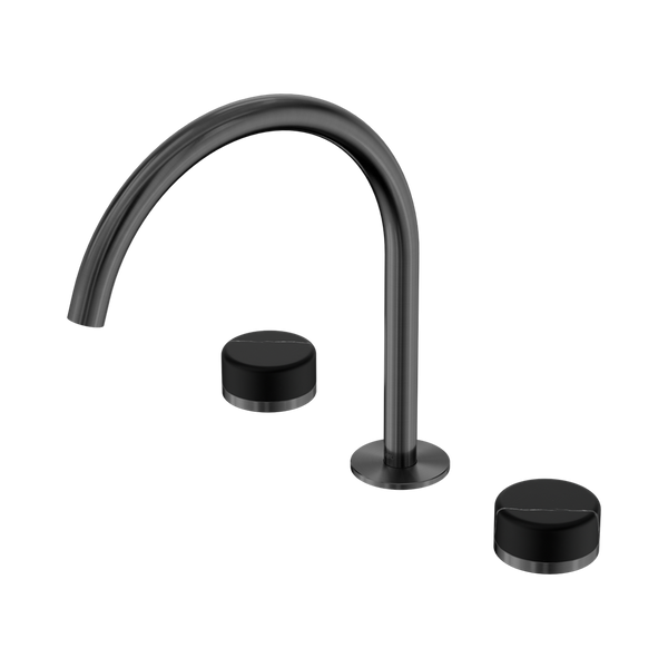 Nero Serenity Bath/Kitchen Set Arc Spout With Marquina Black Handle Gunmetal