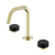 Nero Serenity Basin Set Edge Spout With Marquina Black Handle Brushed Gold