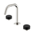 Nero Serenity Basin Set Edge Spout With Marquina Black Handle Brushed Nickel