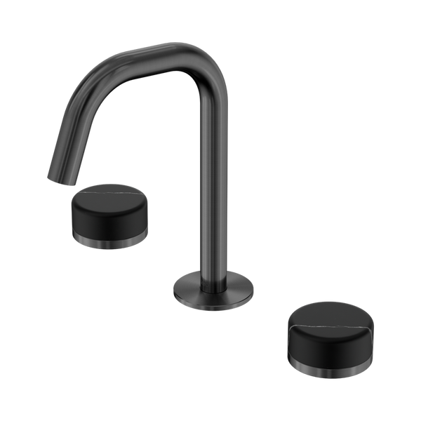 Nero Serenity Basin Set Edge Spout With Marquina Black Handle Gunmetal