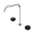 Nero Serenity Bath/Kitchen Set Edge Spout With Marquina Black Handle Brushed Nickel