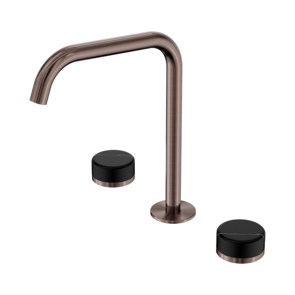 Nero Serenity Bath/Kitchen Set Edge Spout With Marquina Black Handle Brushed Bronze