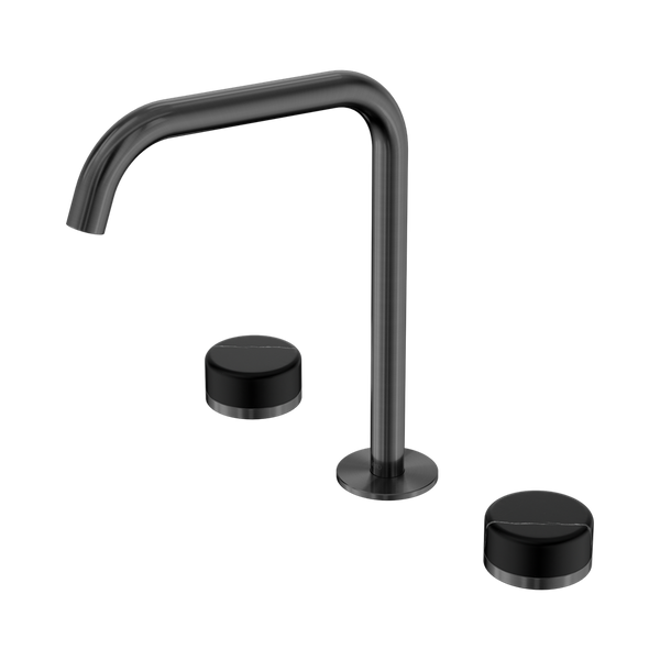 Nero Serenity Bath/Kitchen Set Edge Spout With Marquina Black Handle Gunmetal