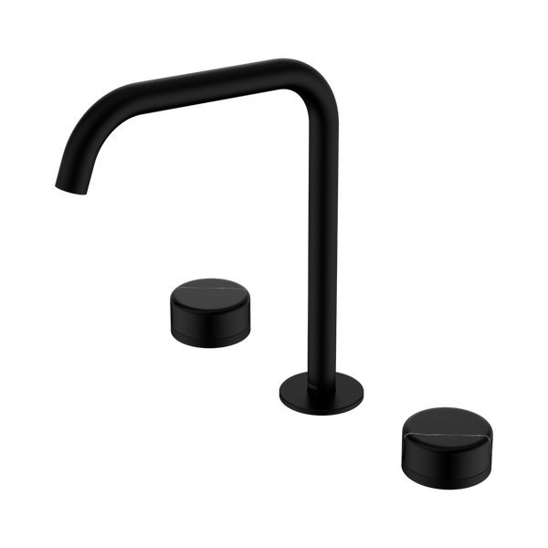 Nero Serenity Bath/Kitchen Set Edge Spout With Marquina Black Handle Matte Black