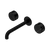 Nero Serenity Wall Basin Set 185mm Spout With Marquina Black Handle Matte Black