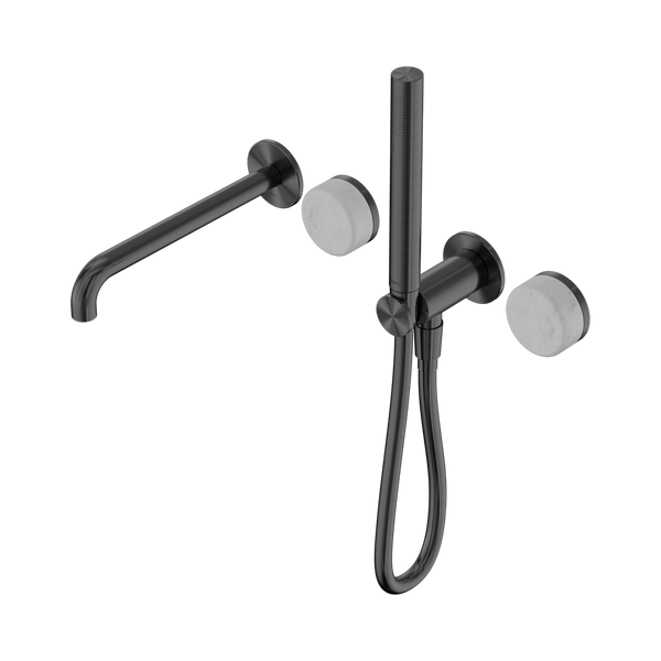 Nero Serenity Progressive Shower System With Spout With Carrara Handle And Slim Shower Gunmetal