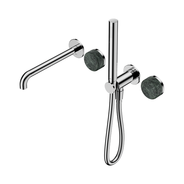 Nero Serenity Progressive Shower System With Spout With Verde Alpi Handle And Slim Shower Chrome