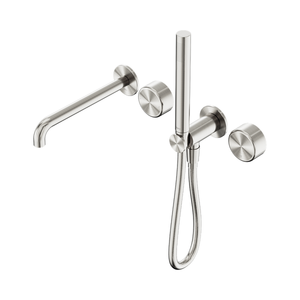 Nero Serenity Progressive Shower System With Spout With Metal Handle And Slim Shower Brushed Nickel