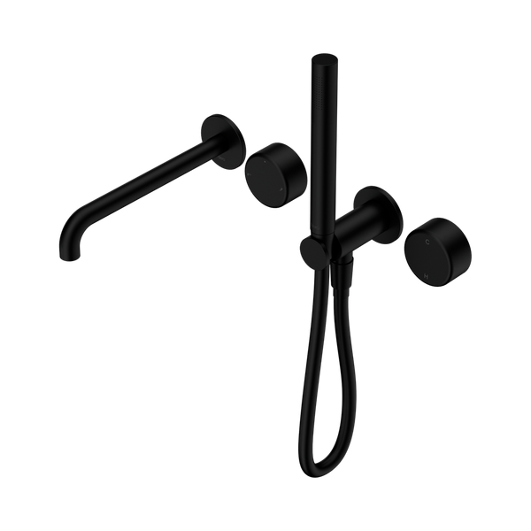 Nero Serenity Progressive Shower System With Spout With Metal Handle And Slim Shower Matte Black