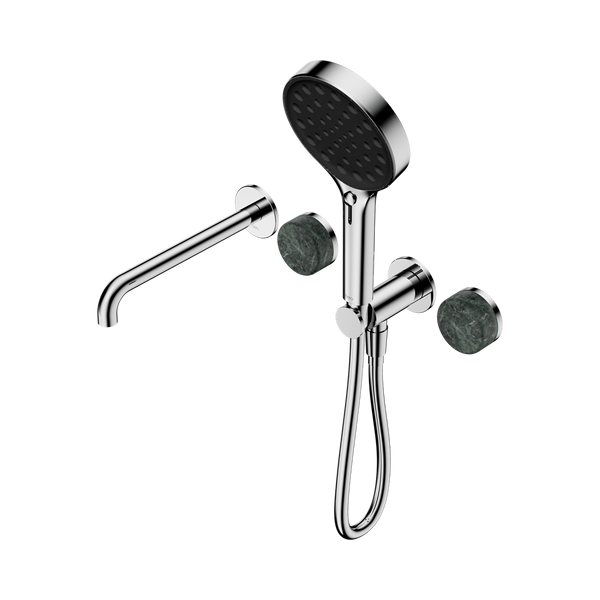Nero Serenity Progressive Shower System With Spout With Verde Alpi Handle And Serenity Hand Shower Chrome