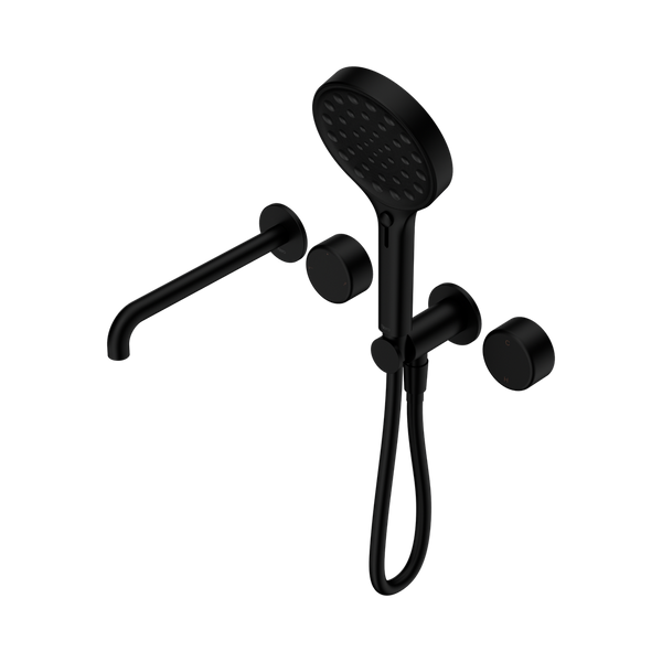 Nero Serenity Progressive Shower System With Spout With Metal Handle And Serenity Hand Shower Matte Black