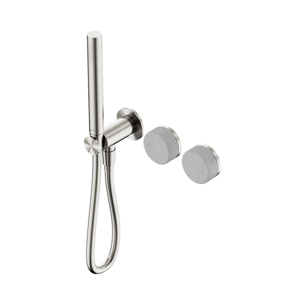 Nero Serenity Progressive Shower System With Carrara Handle And Slim Shower Brushed Nickel