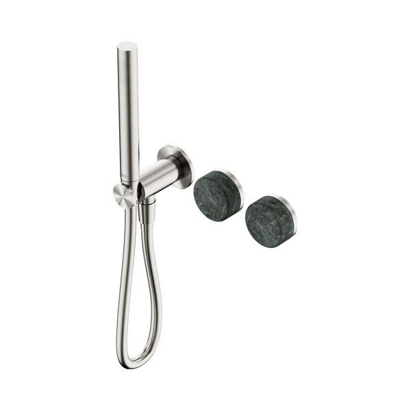 Nero Serenity Progressive Shower System With Verde Alpi Handle And Slim Shower Brushed Nickel