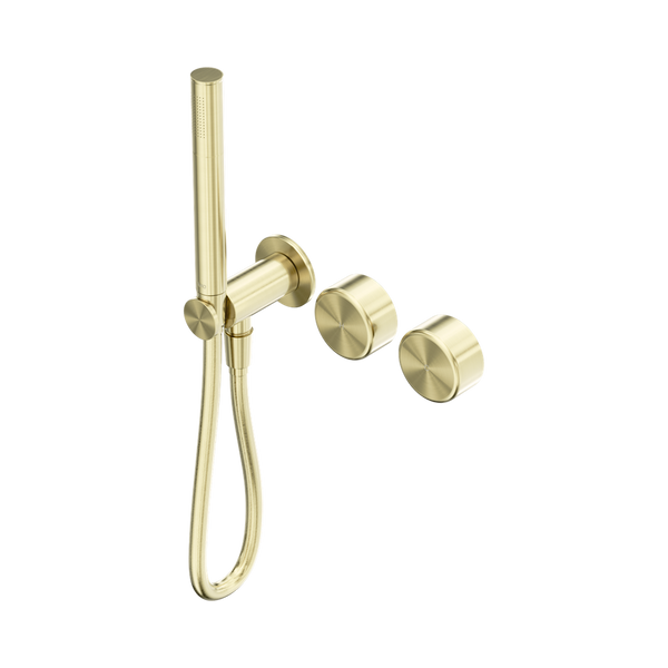 Nero Serenity Progressive Shower System With Metal Handle And Slim Shower Brushed Gold
