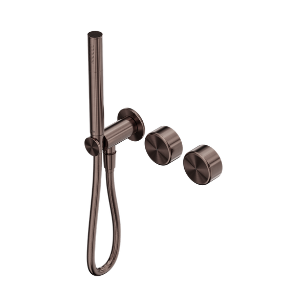 Nero Serenity Progressive Shower System With Metal Handle And Slim Shower Brushed Bronze