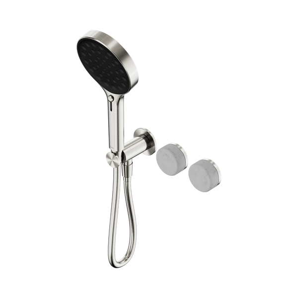 Nero Serenity Progressive Shower System With Carrara Handle And Serenity Hand Shower Brushed Nickel