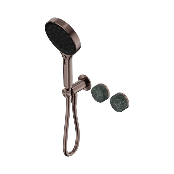 Nero Serenity Progressive Shower System With Verde Alpi Handle And Serenity Hand Shower Brushed Bronze