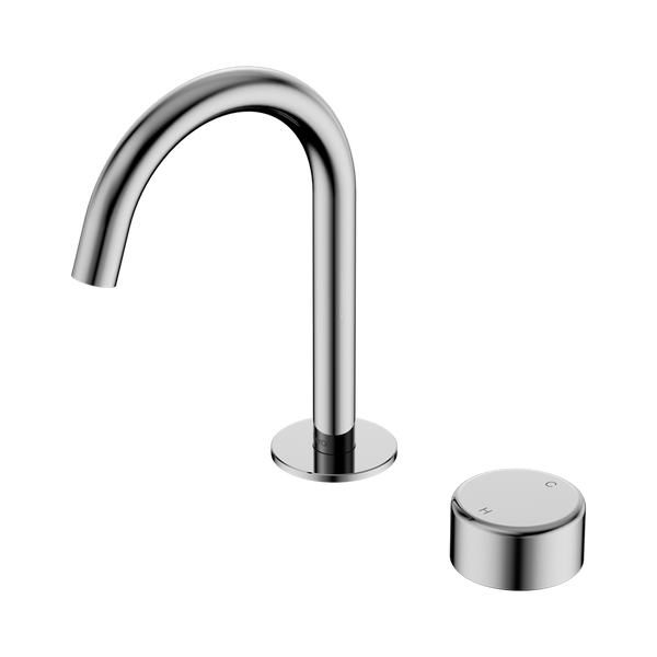 Nero Serenity Progressive Basin Mixer Arc Spout With Metal Handle Chrome