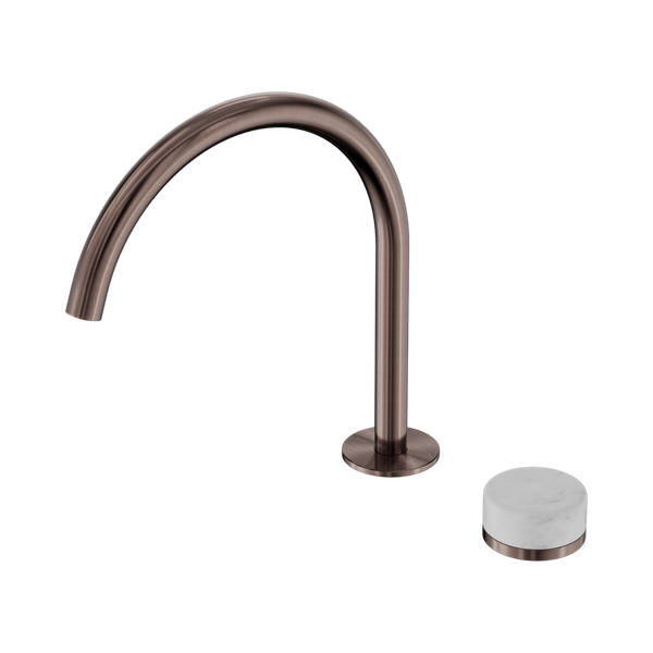 Nero Serenity Progressive Bath/Kitchen Mixer Arc Spout With Carrara Handle Brushed Bronze