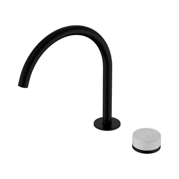 Nero Serenity Progressive Bath/Kitchen Mixer Arc Spout With Carrara Handle Matte Black