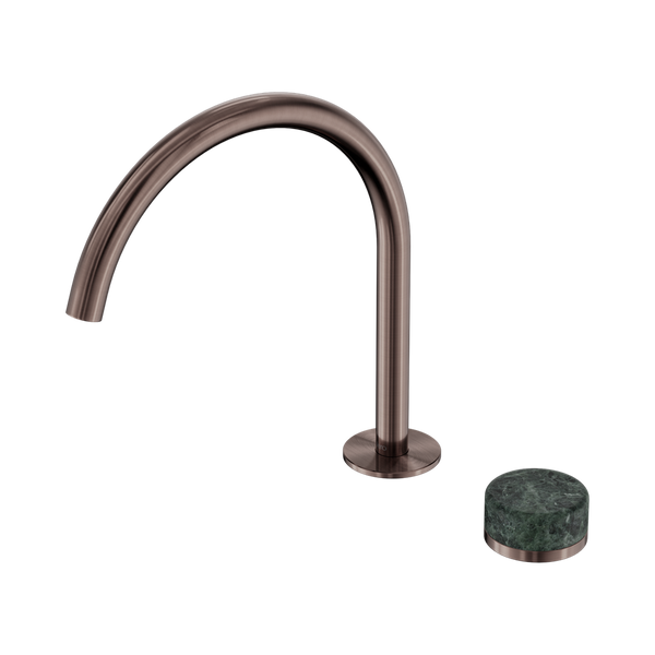Nero Serenity Progressive Bath/Kitchen Mixer Arc Spout With Verde Alpi Handle Brushed Bronze