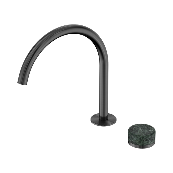 Nero Serenity Progressive Bath/Kitchen Mixer Arc Spout With Verde Alpi Handle Gunmetal