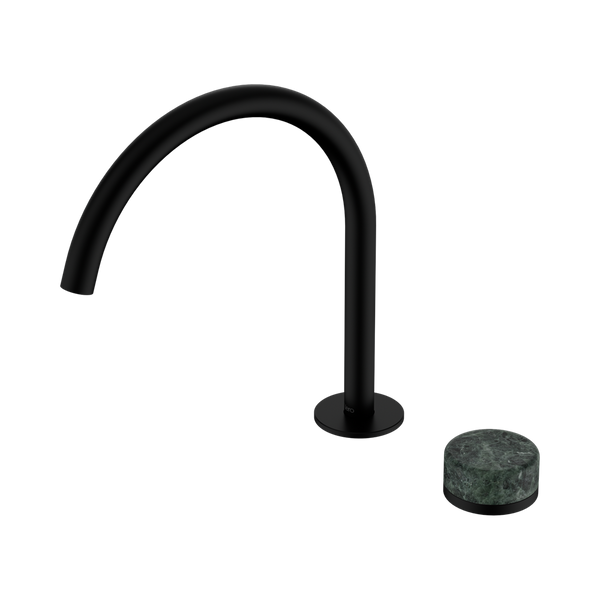 Nero Serenity Progressive Bath/Kitchen Mixer Arc Spout With Verde Alpi Handle Matte Black