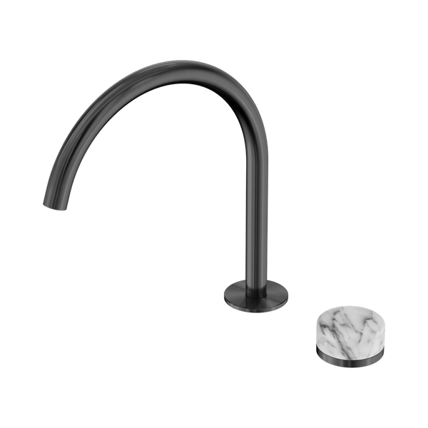 Nero Serenity Progressive Bath/Kitchen Mixer Arc Spout With Arabescato Corchia Handle Gunmetal