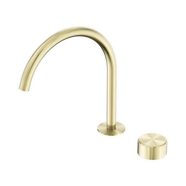 Nero Serenity Progressive Bath/Kitchen Mixer Arc Spout With Metal Handle Brushed Gold