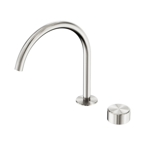 Nero Serenity Progressive Bath/Kitchen Mixer Arc Spout With Metal Handle Brushed Nickel