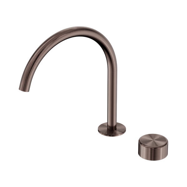 Nero Serenity Progressive Bath/Kitchen Mixer Arc Spout With Metal Handle Brushed Bronze