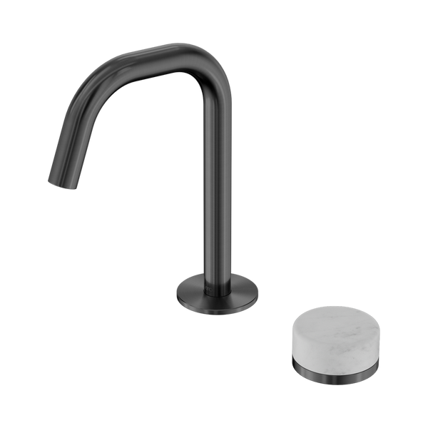 Nero Serenity Progressive Basin Mixer Edge Spout With Carrara Handle Gunmetal