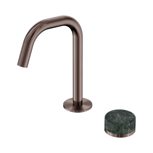 Nero Serenity Progressive Basin Mixer Edge Spout With Verde Alpi Handle Brushed Bronze