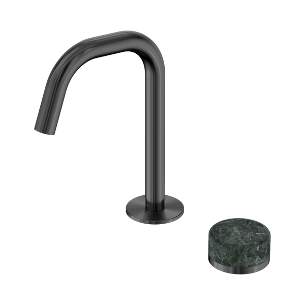 Nero Serenity Progressive Basin Mixer Edge Spout With Verde Alpi Handle Gunmetal