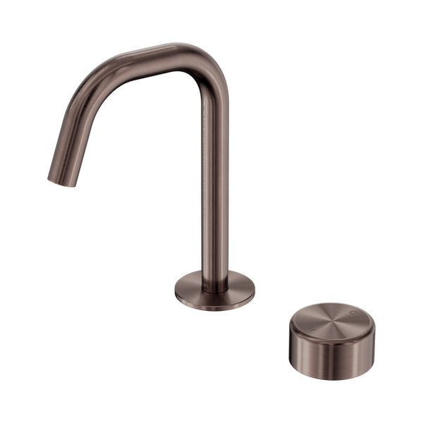 Nero Serenity Progressive Basin Mixer Edge Spout With Metal Handle Brushed Bronze