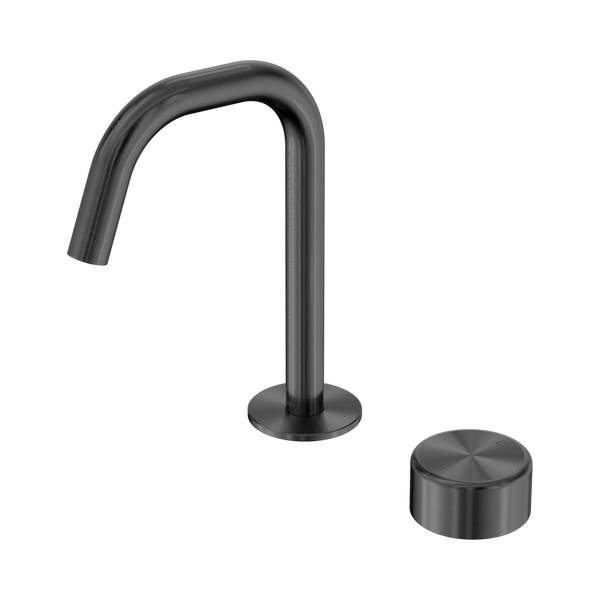 Nero Serenity Progressive Basin Mixer Edge Spout With Metal Handle Gunmetal