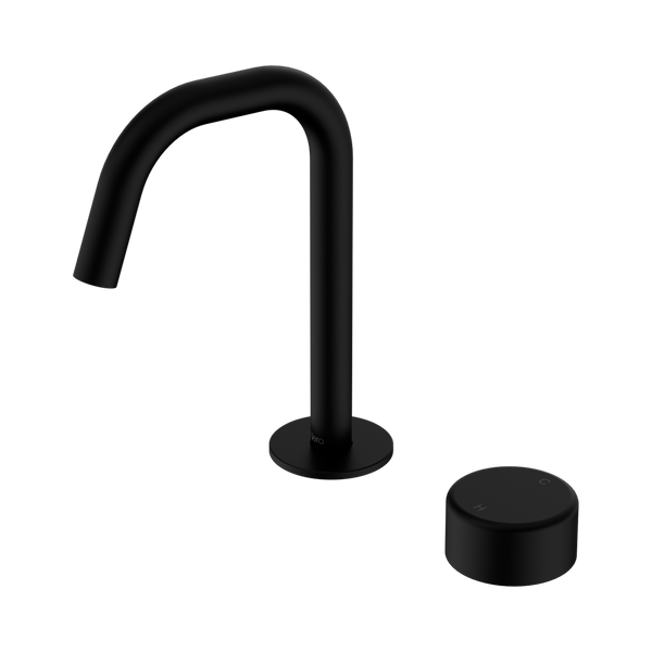 Nero Serenity Progressive Basin Mixer Edge Spout With Metal Handle Matte Black