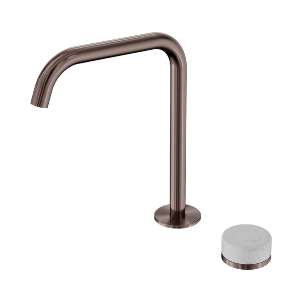 Nero Serenity Progressive Bath/Kitchen Mixer Edge Spout With Carrara Handle Brushed Bronze