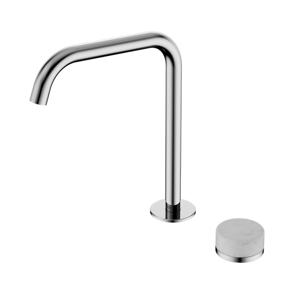 Nero Serenity Progressive Bath/Kitchen Mixer Edge Spout With Carrara Handle Chrome