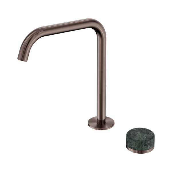 Nero Serenity Progressive Bath/Kitchen Mixer Edge Spout With Verde Alpi Handle Brushed Bronze