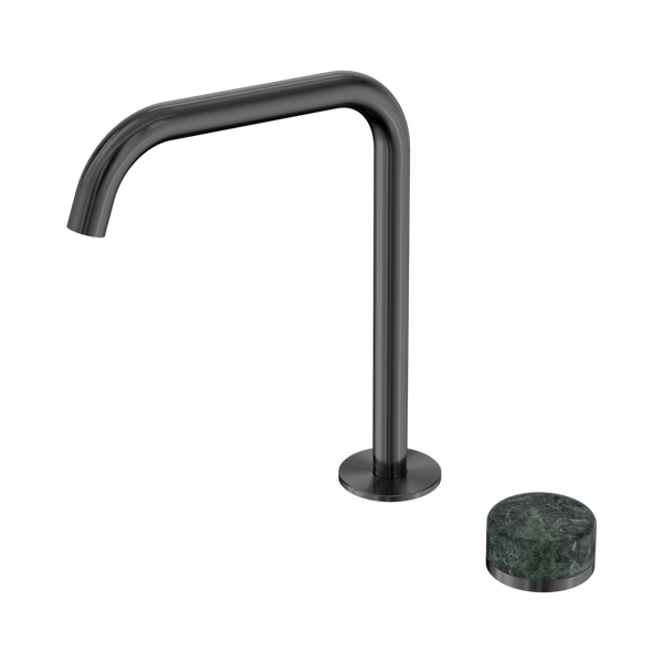 Nero Serenity Progressive Bath/Kitchen Mixer Edge Spout With Verde Alpi Handle Gunmetal